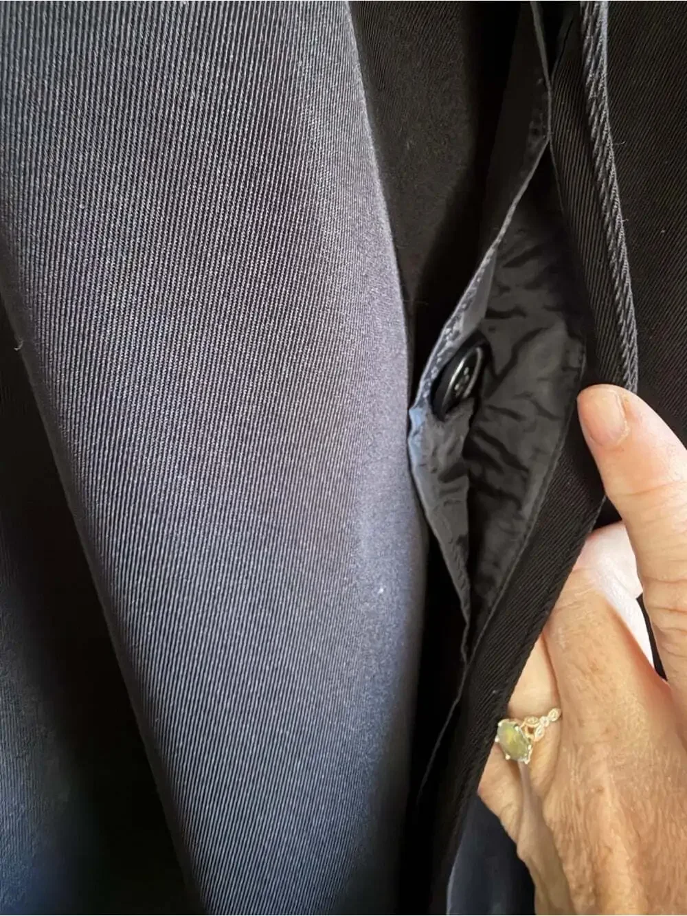 Bellissimo Black Car Coat XL Minimalist Overcoat Zip-Out Lining Y2K